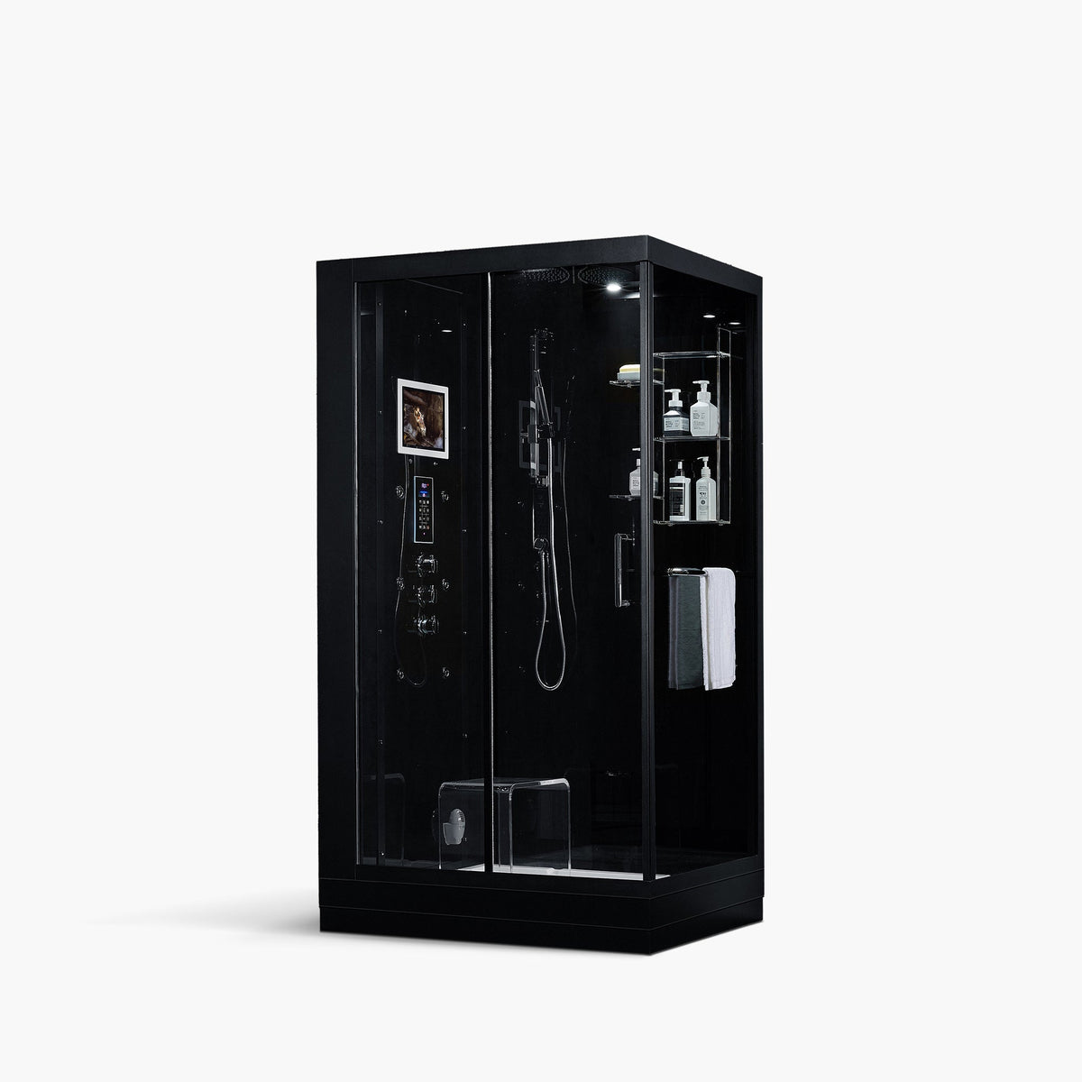 Maya Bath Platinum Lucca Steam Shower with Rainfall Shower & Body Jets