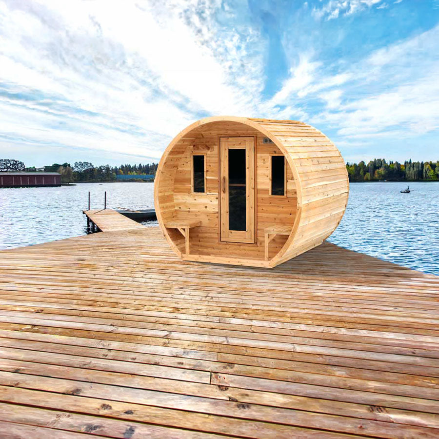 Leisurecraft CT Elation Outdoor Barrel Sauna – 4 Person