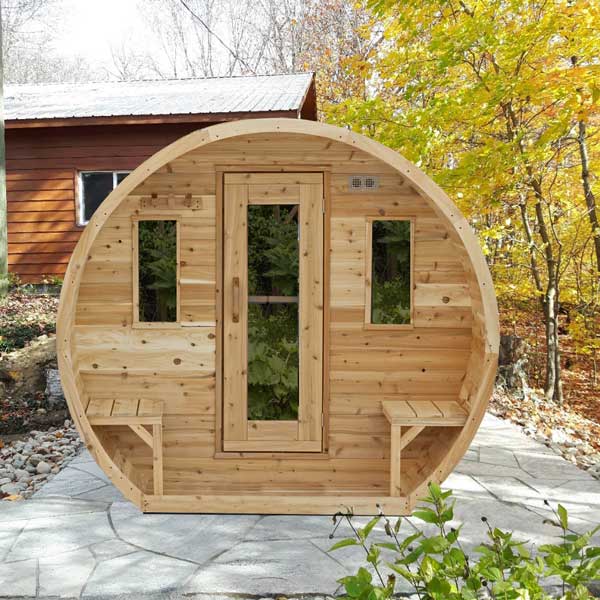 Leisurecraft CT Elation Outdoor Barrel Sauna – 4 Person