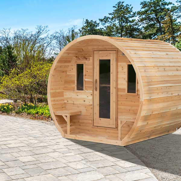 Leisurecraft CT Elation Outdoor Barrel Sauna – 4 Person