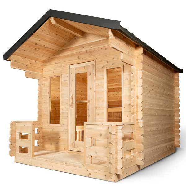 Leisurecraft CT Georgian Outdoor Cabin Sauna with Porch – 6 Person