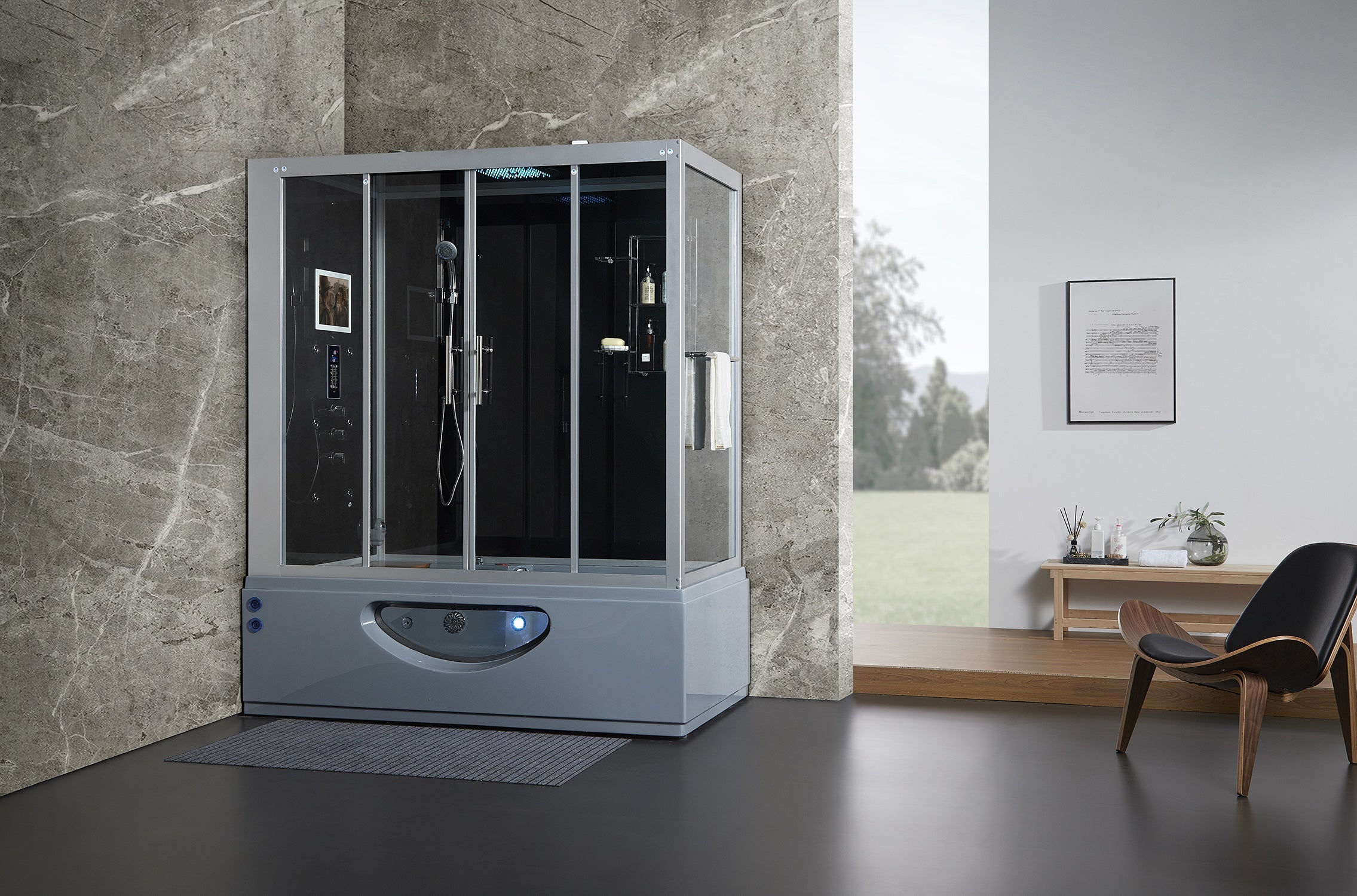 Maya Bath Platinum Catania Steam Shower with Whirlpool Tub & Smart TV