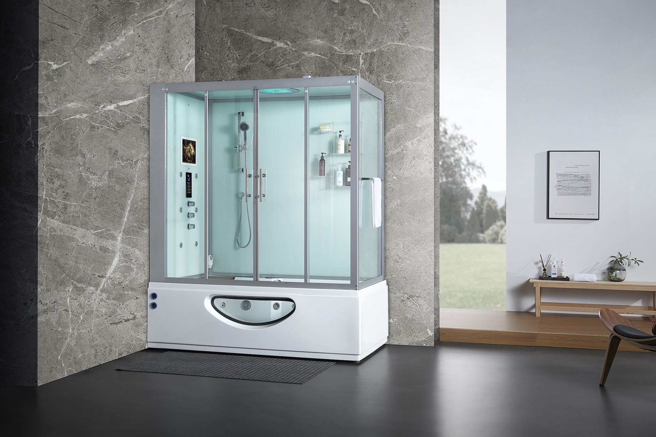 Maya Bath Platinum Catania Steam Shower with Whirlpool Tub & Smart TV