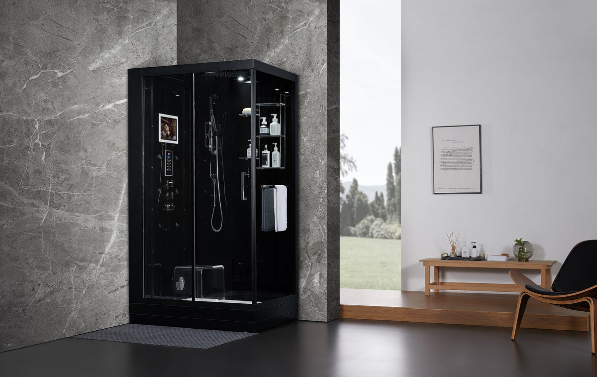 Maya Bath Platinum Lucca Steam Shower with Rainfall Shower & Body Jets