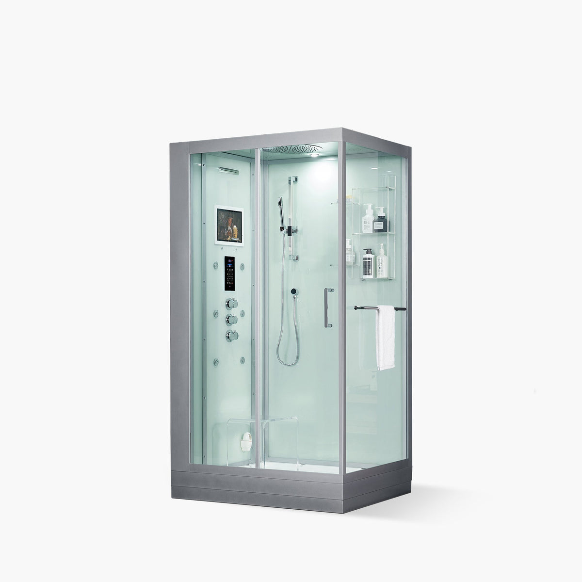 Maya Bath Platinum Lucca Steam Shower with Rainfall Shower & Body Jets