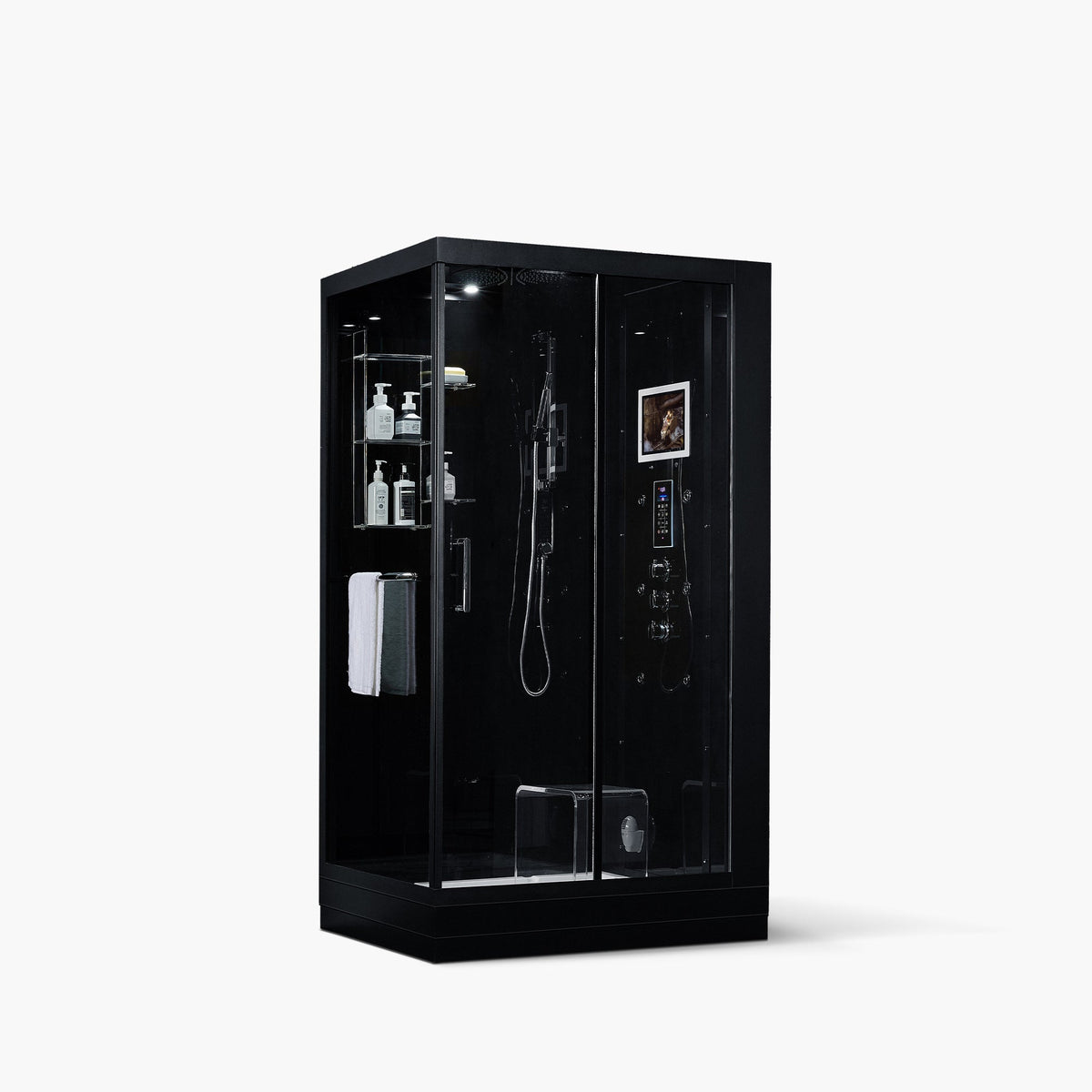 Maya Bath Platinum Lucca Steam Shower with Rainfall Shower & Body Jets