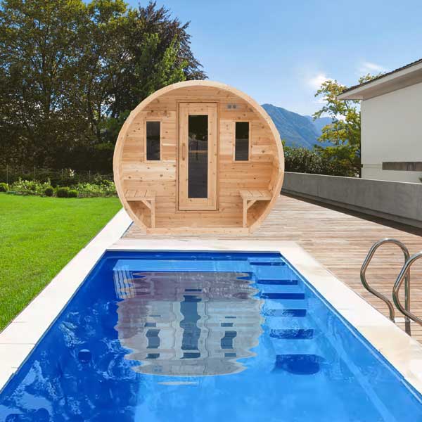 Leisurecraft CT Elation Outdoor Barrel Sauna – 4 Person