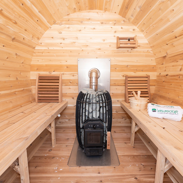 Leisurecraft CT Elation Outdoor Barrel Sauna – 4 Person