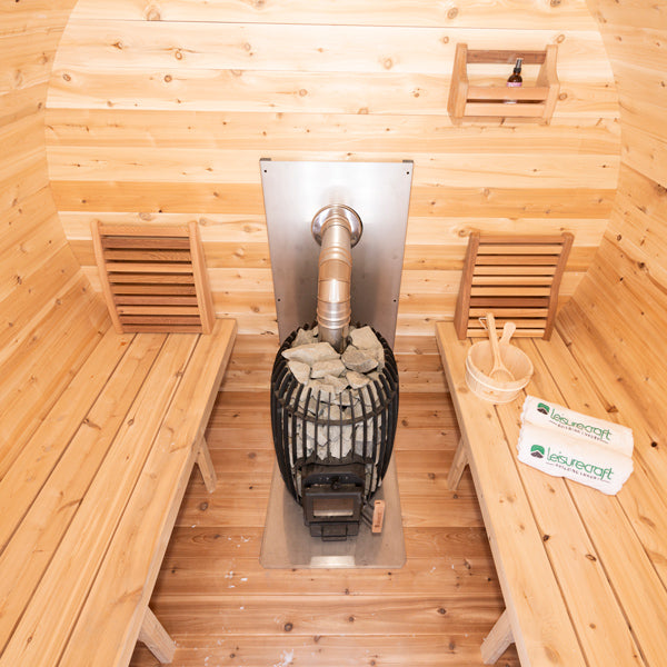 Leisurecraft CT Elation Outdoor Barrel Sauna – 4 Person