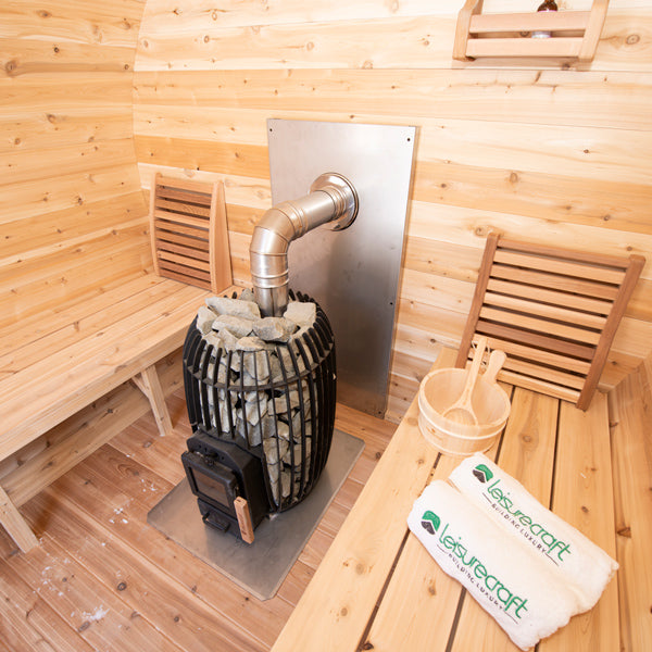 Leisurecraft CT Elation Outdoor Barrel Sauna – 4 Person