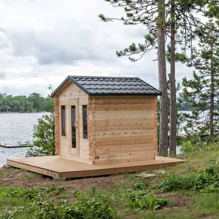 Leisurecraft CT Georgian Outdoor Cabin Sauna – 6 Person – No Changeroom