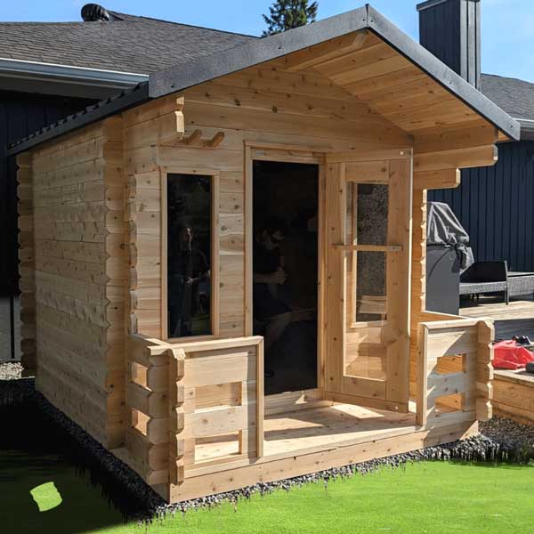 Leisurecraft CT Georgian Outdoor Cabin Sauna with Porch – 6 Person