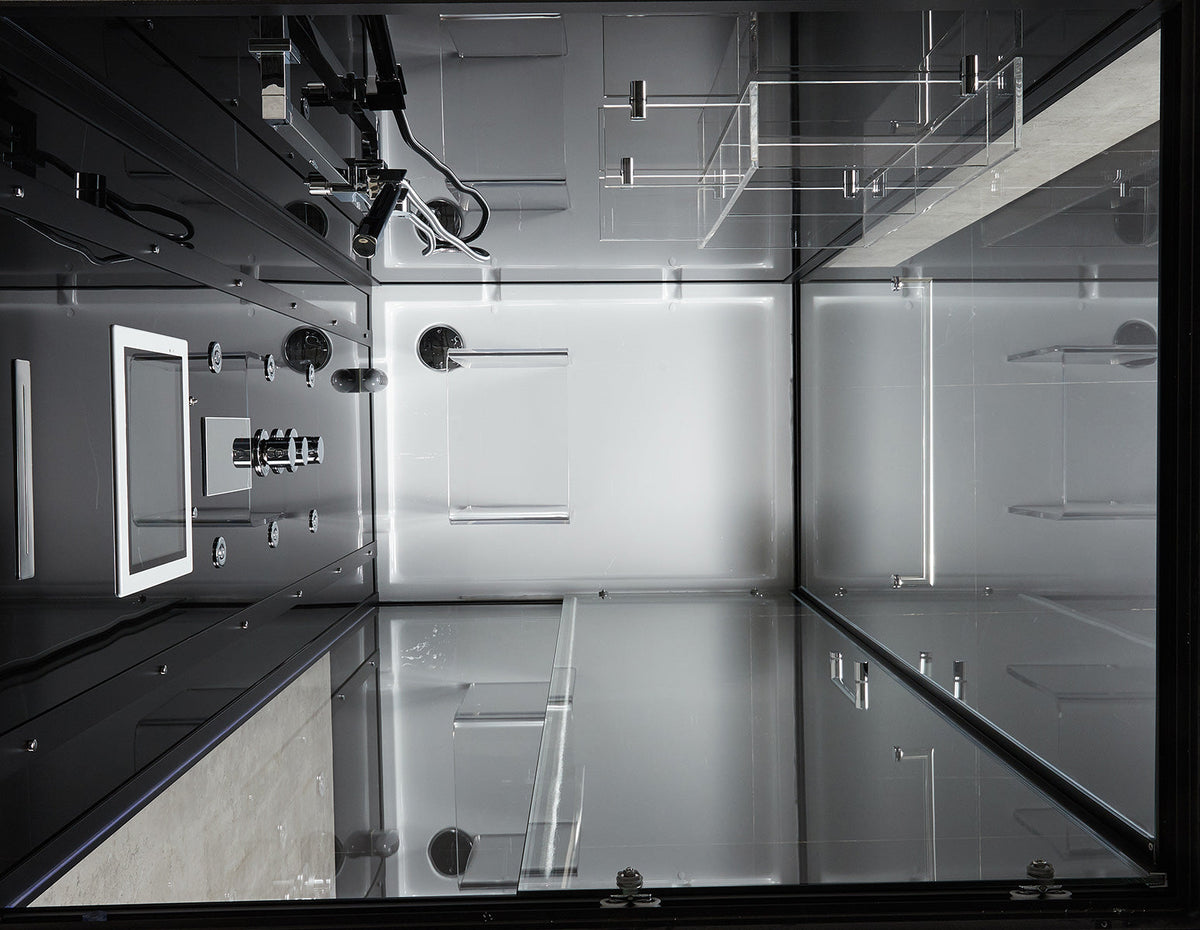 Maya Bath Platinum Lucca Steam Shower with Rainfall Shower & Body Jets