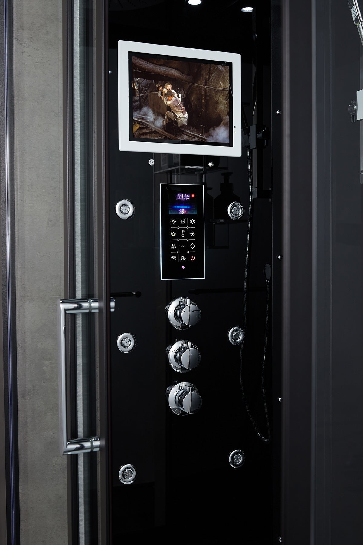 Maya Bath Platinum Lucca Steam Shower with Rainfall Shower & Body Jets