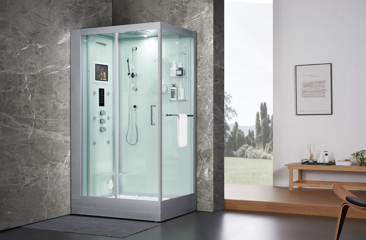 Maya Bath Platinum Lucca Steam Shower with Rainfall Shower & Body Jets